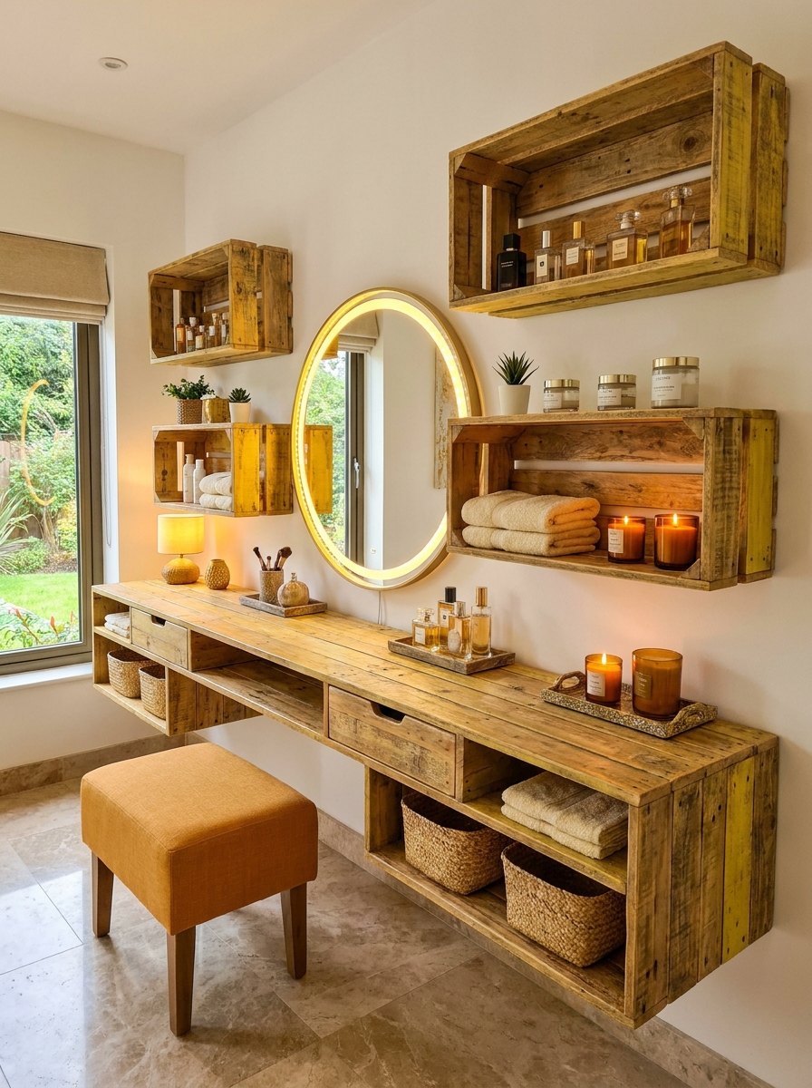 DIY Pallet Vanity Designs for Bedroom & Bathroom (25)