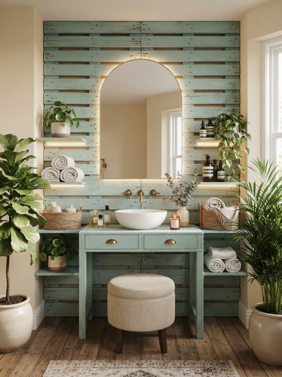 DIY Pallet Vanity Designs for Bedroom & Bathroom (26)