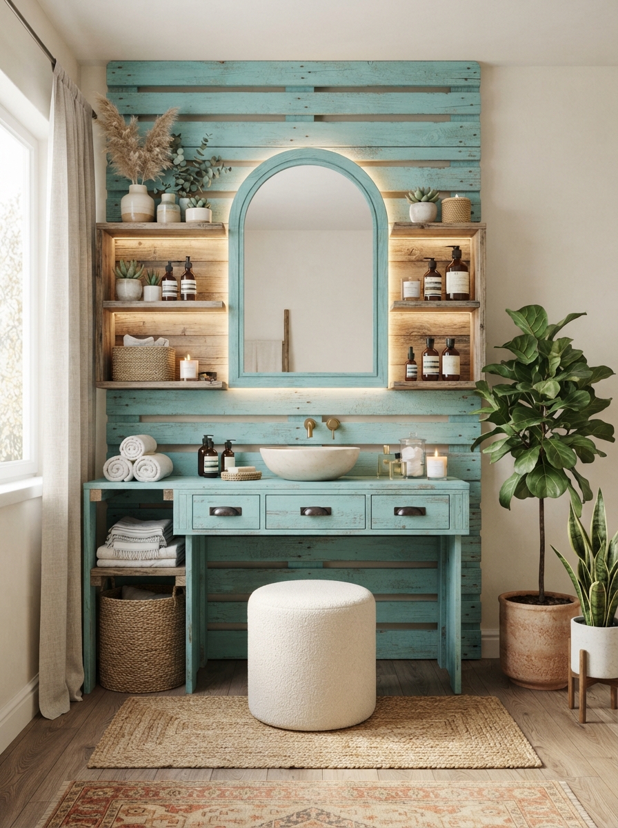 DIY Pallet Vanity Designs for Bedroom & Bathroom (29)