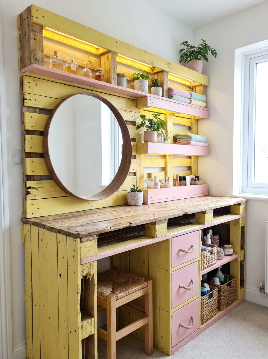 DIY Pallet Vanity Designs for Bedroom & Bathroom (30)