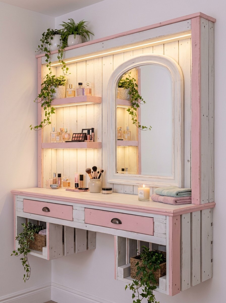 DIY Pallet Vanity Designs for Bedroom & Bathroom (33)