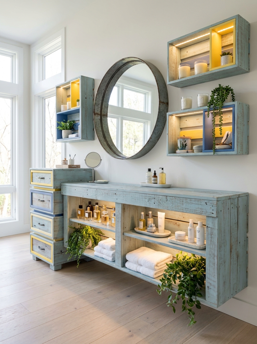 DIY Pallet Vanity Designs for Bedroom & Bathroom (36)