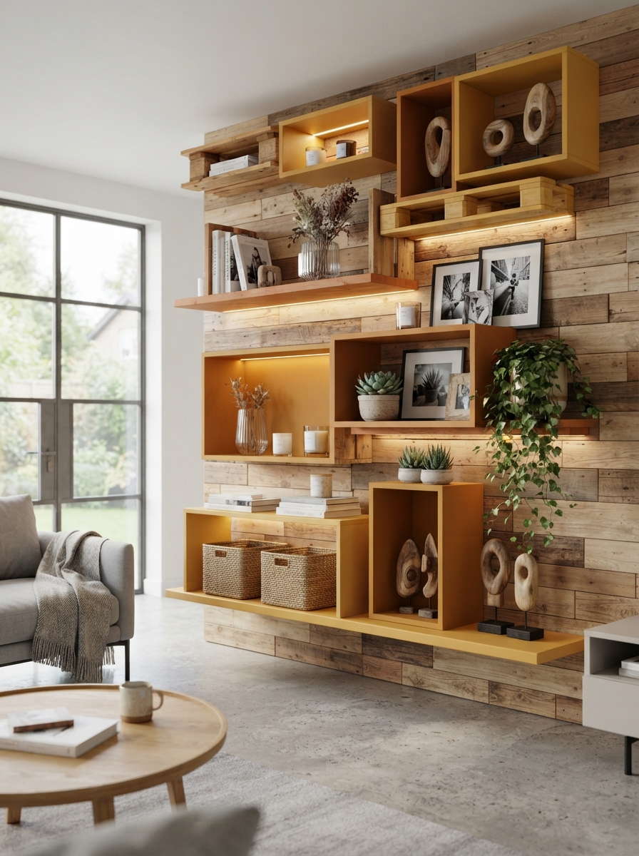 Modern Wooden Pallet Wall Shelves Creative DIY Storage & Decor Inspiration (10)