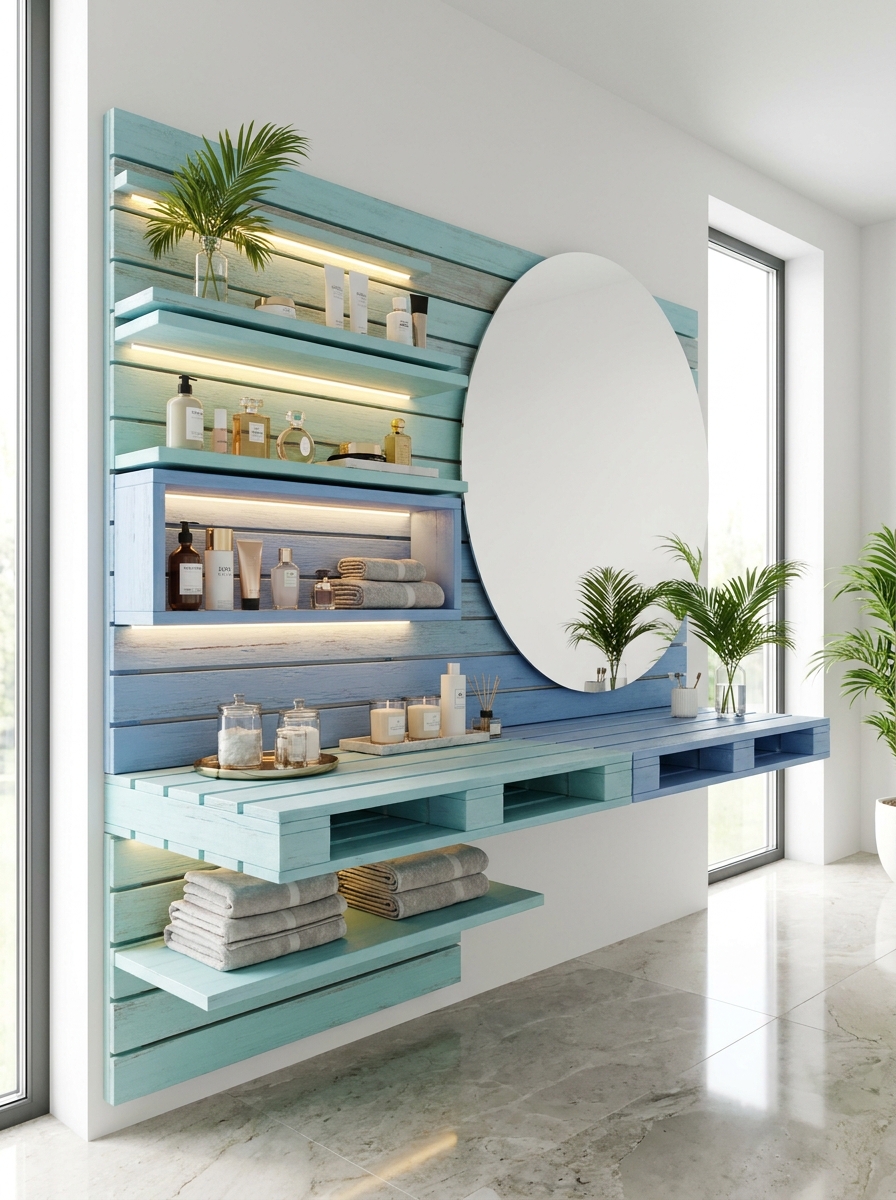 Modern Wooden Pallet Wall Shelves Creative DIY Storage & Decor Inspiration (21)