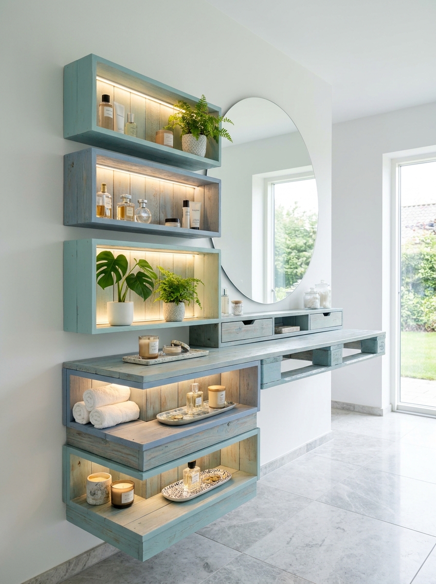 Modern Wooden Pallet Wall Shelves Creative DIY Storage & Decor Inspiration (22)