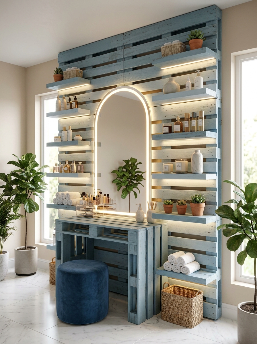 Modern Wooden Pallet Wall Shelves Creative DIY Storage & Decor Inspiration (23)