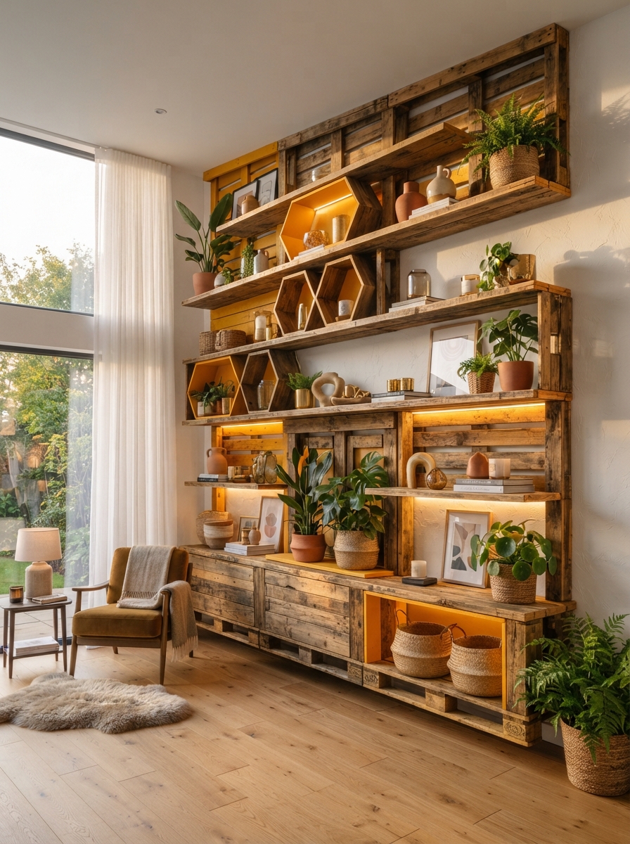 Modern Wooden Pallet Wall Shelves Creative DIY Storage & Decor Inspiration (6)