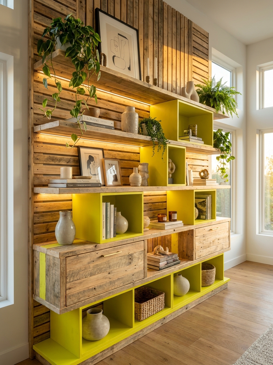 Modern Wooden Pallet Wall Shelves Creative DIY Storage & Decor Inspiration (8)