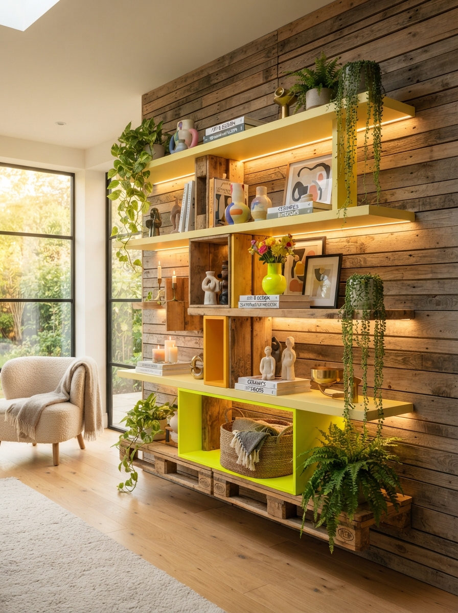 Modern Wooden Pallet Wall Shelves Creative DIY Storage & Decor Inspiration (9)