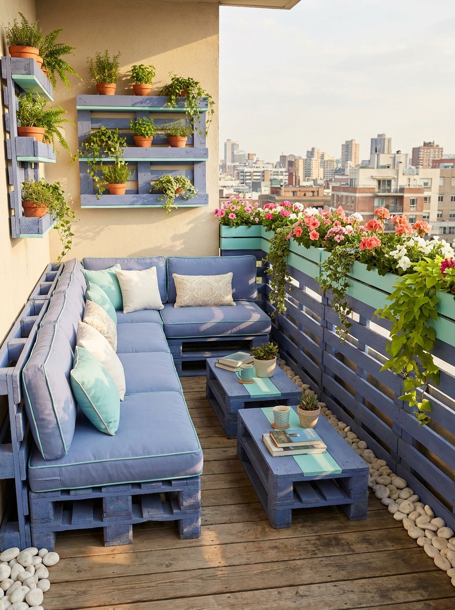 Outdoor Comfort DIY Pallet Balcony Lounge (12)