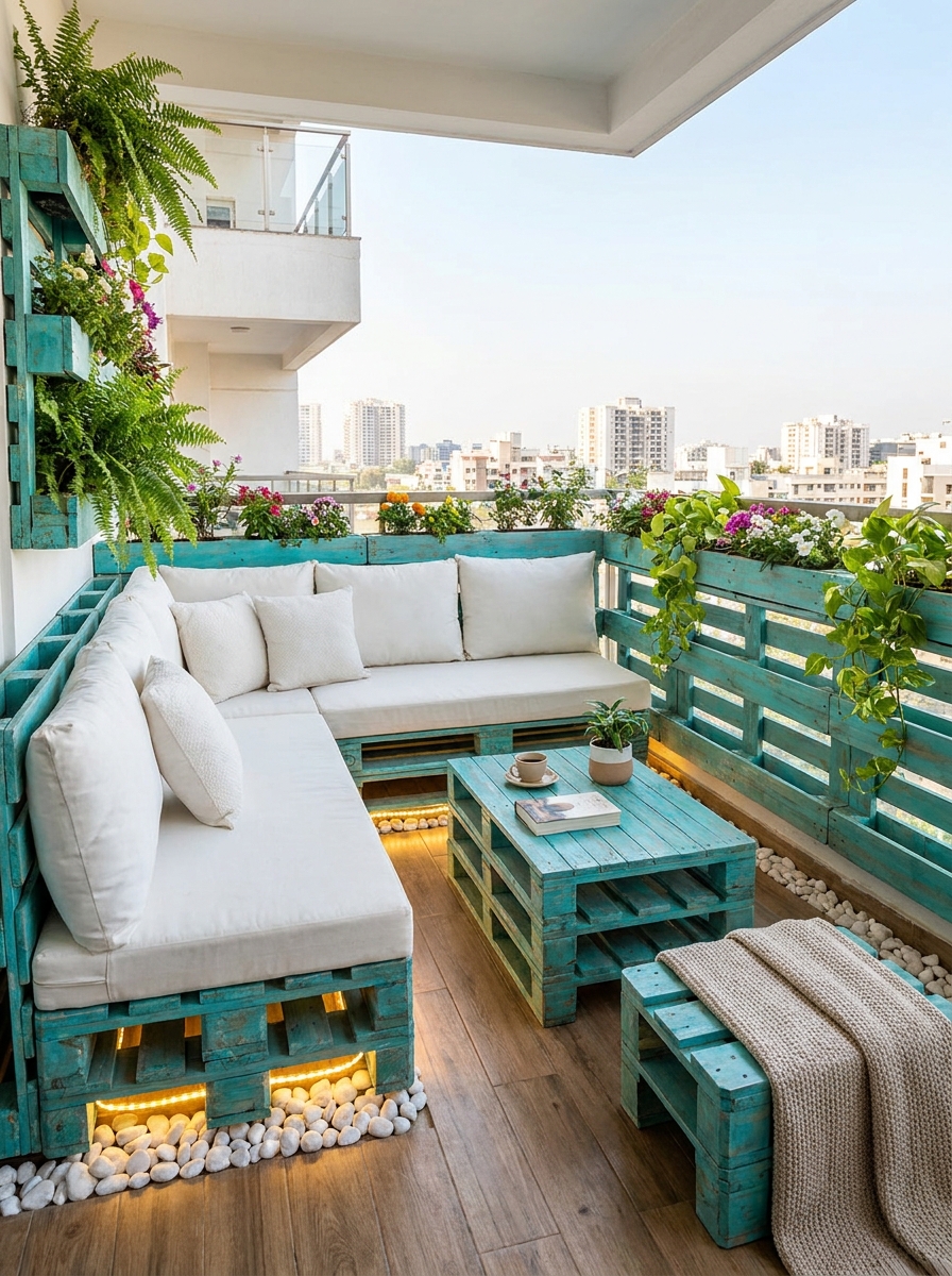 Outdoor Comfort DIY Pallet Balcony Lounge (13)