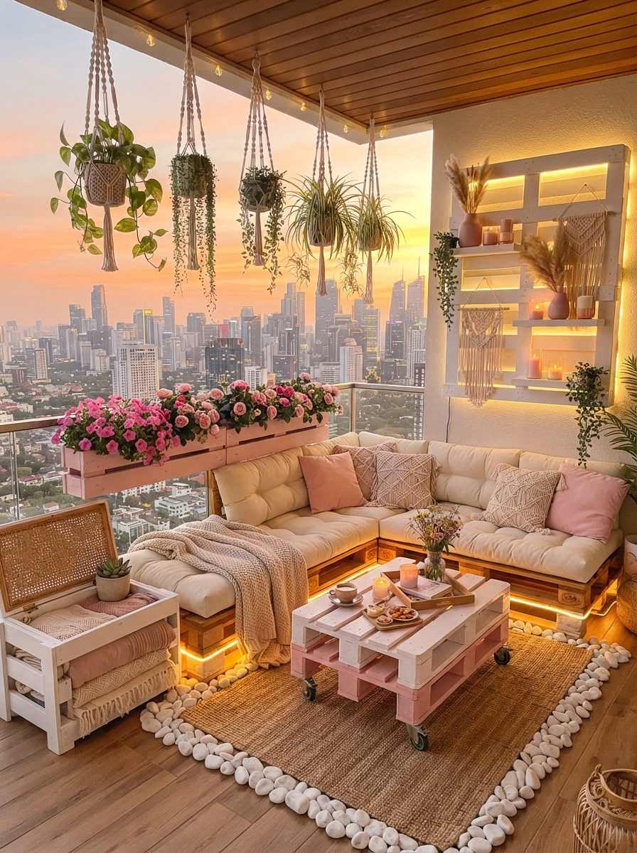 Outdoor Comfort DIY Pallet Balcony Lounge (14)