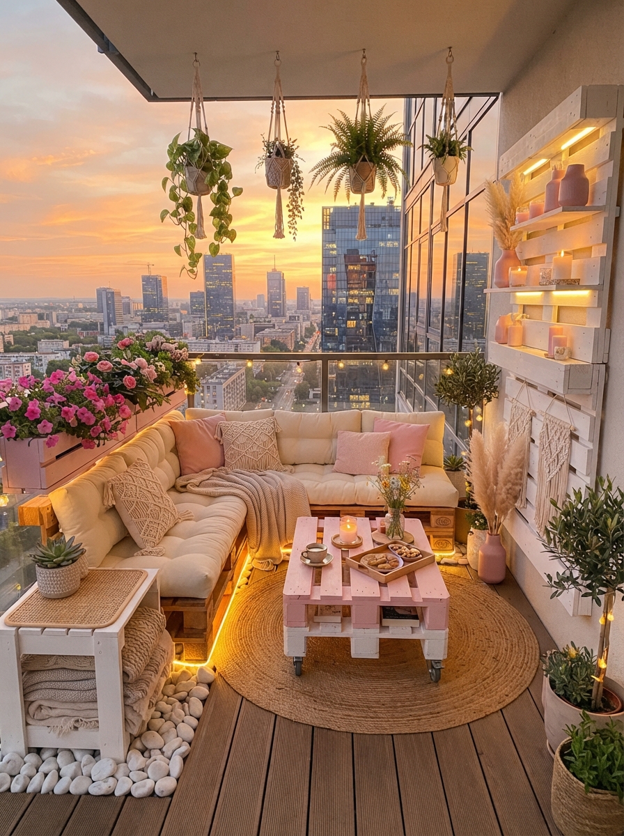 Outdoor Comfort DIY Pallet Balcony Lounge (15)