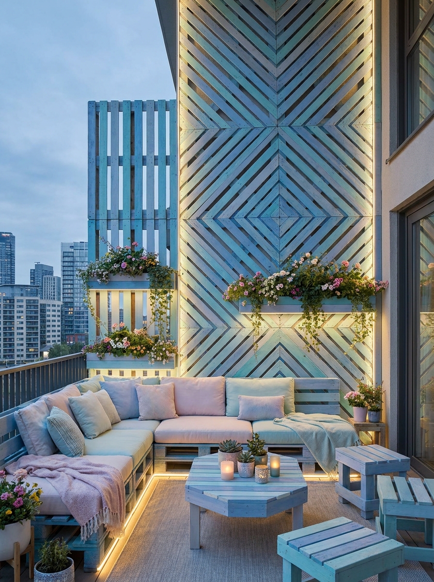 Outdoor Comfort DIY Pallet Balcony Lounge (18)