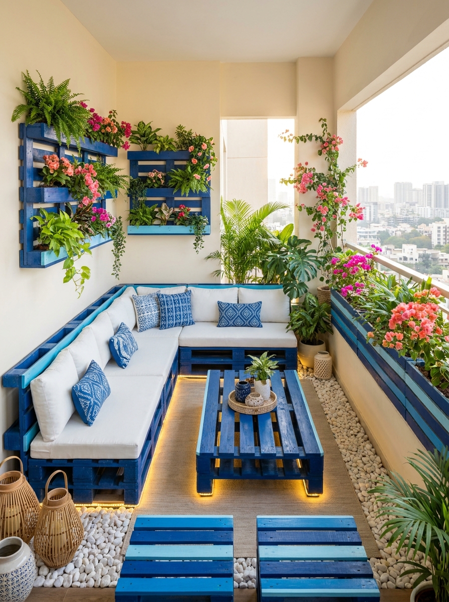 Outdoor Comfort DIY Pallet Balcony Lounge (20)