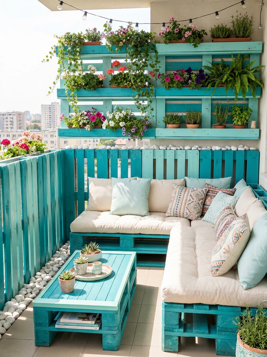 Outdoor Comfort DIY Pallet Balcony Lounge (22)