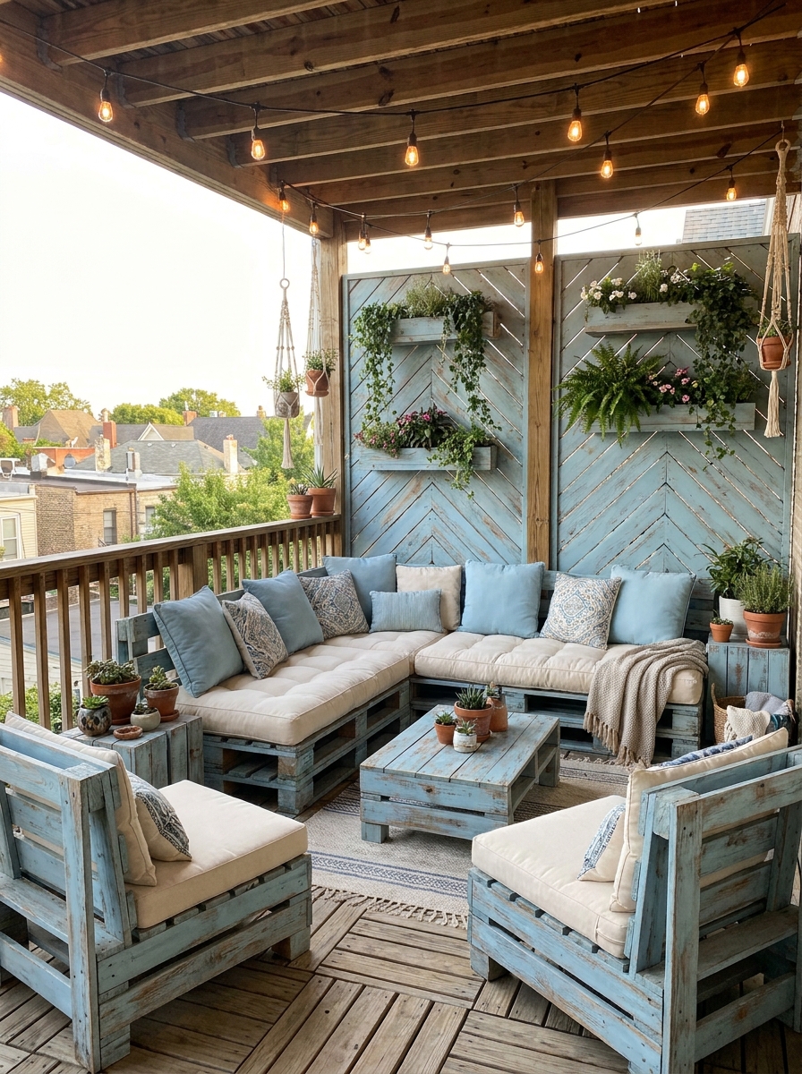 Outdoor Comfort DIY Pallet Balcony Lounge (24)
