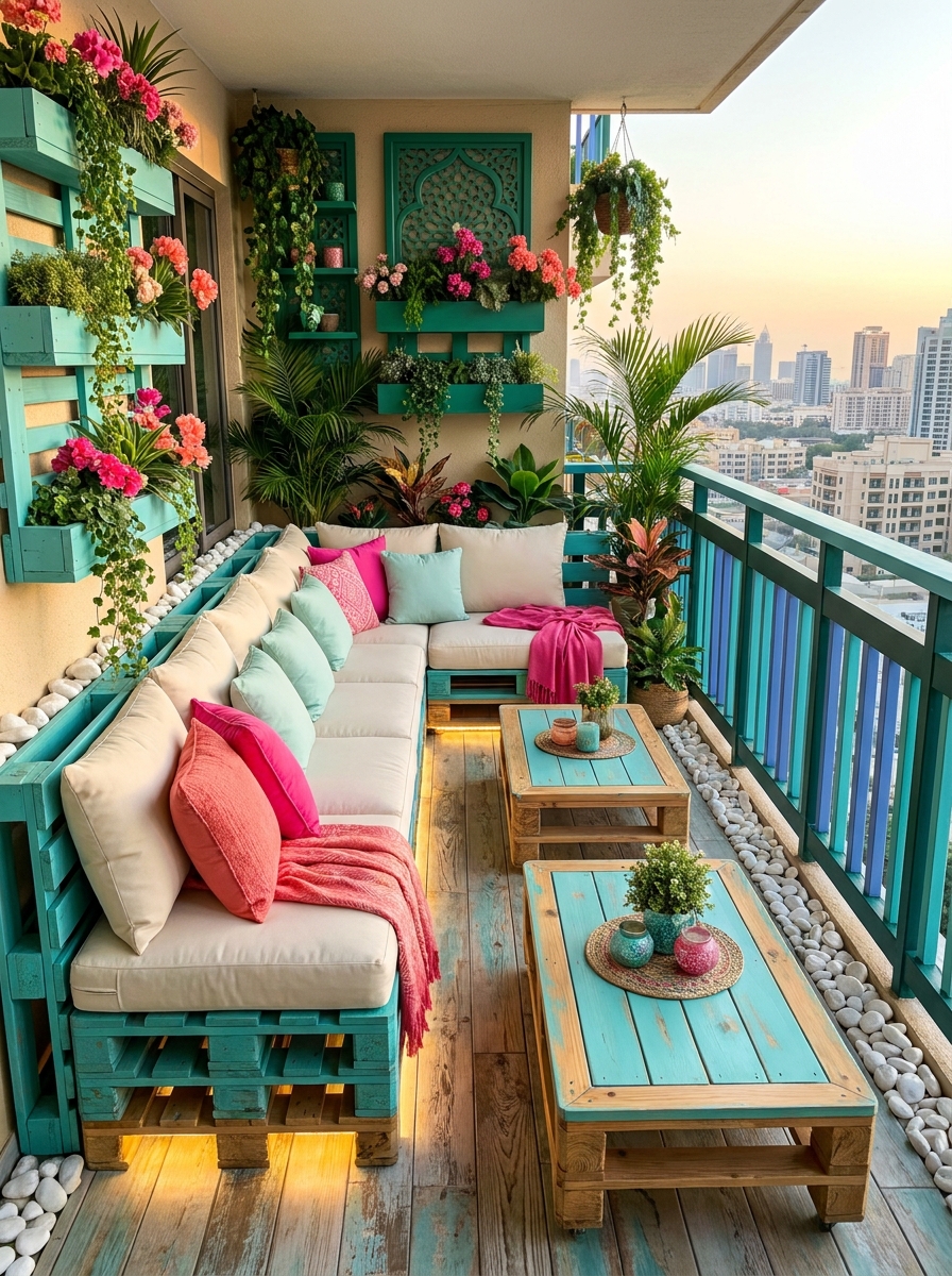 Outdoor Comfort DIY Pallet Balcony Lounge (25)