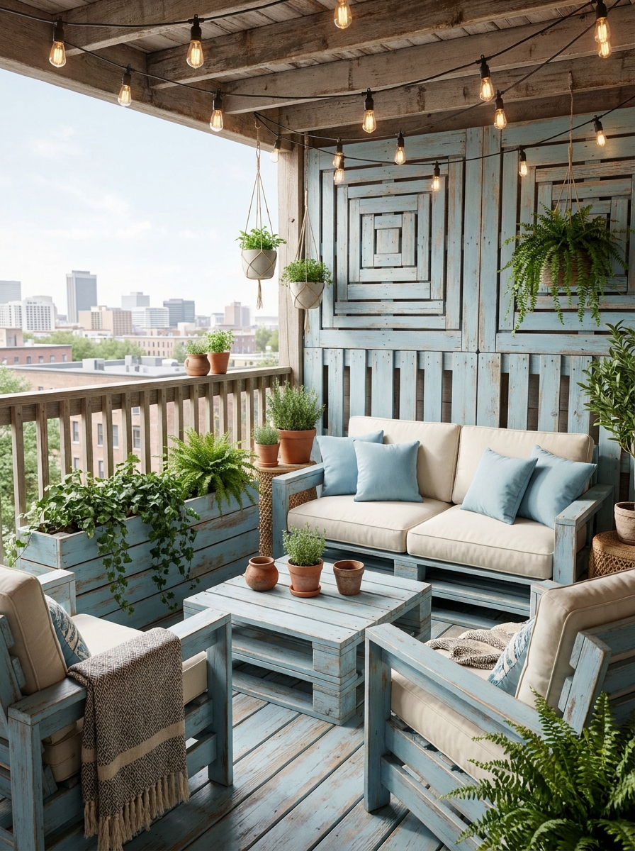Outdoor Comfort DIY Pallet Balcony Lounge (26)