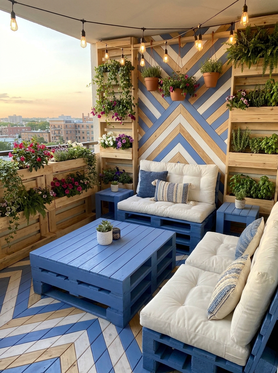 Outdoor Comfort DIY Pallet Balcony Lounge (28)
