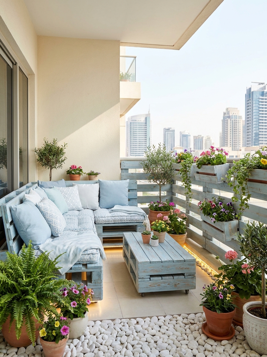 Outdoor Comfort DIY Pallet Balcony Lounge (29)