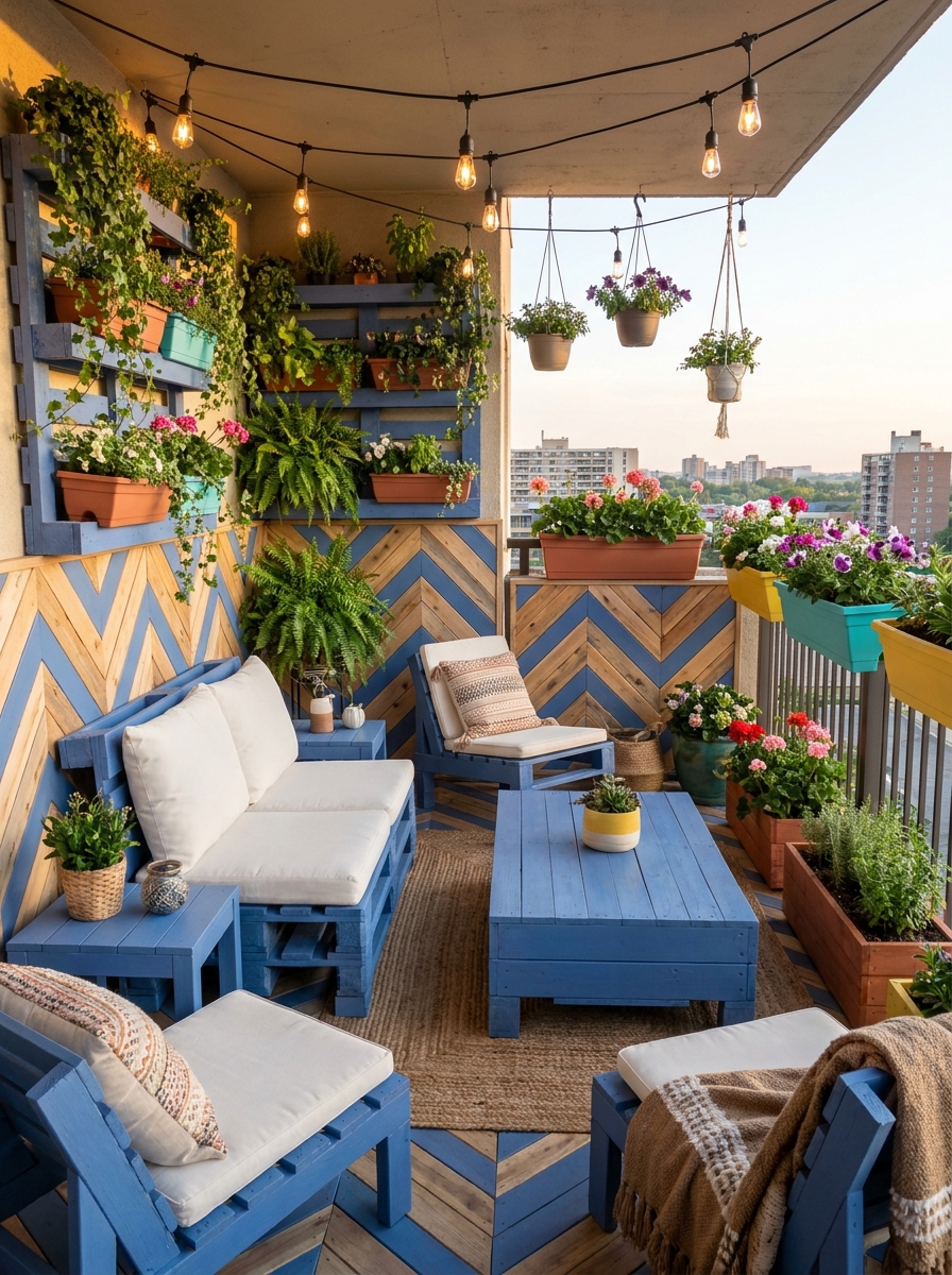 Outdoor Comfort DIY Pallet Balcony Lounge (30)