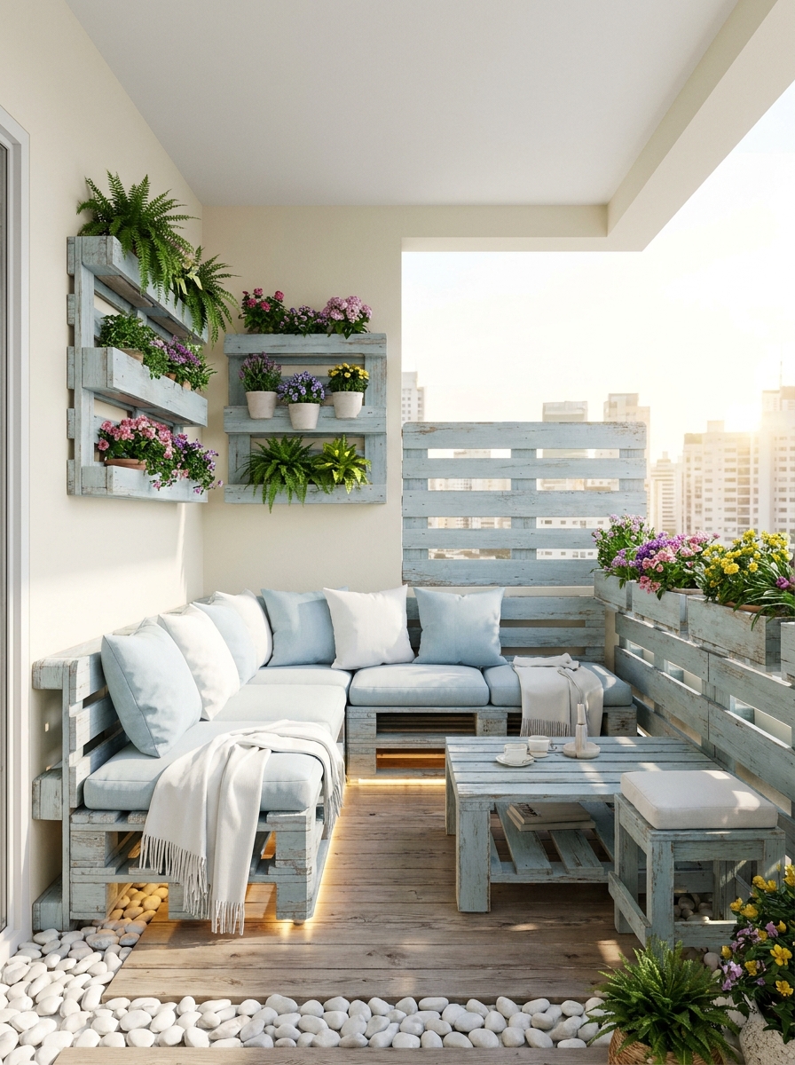 Outdoor Comfort DIY Pallet Balcony Lounge (40)
