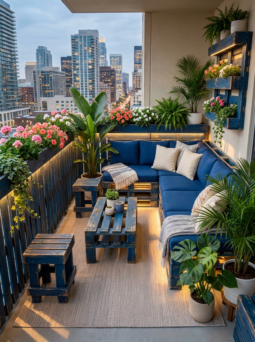 Outdoor Comfort DIY Pallet Balcony Lounge (7)