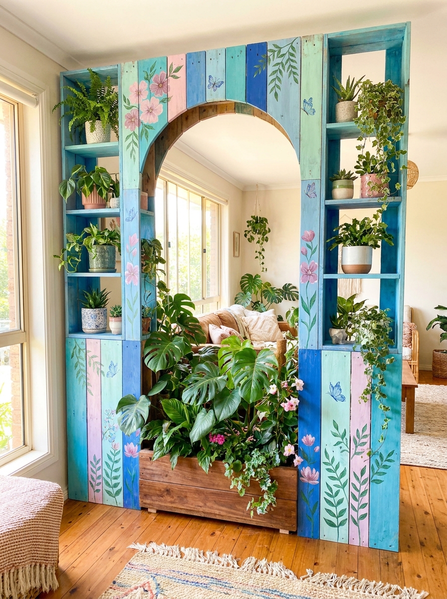 Pallet Indoor Garden Divider Ideas for a Fresh Green Home (3)