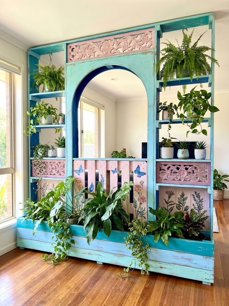 Pallet Indoor Garden Divider Ideas for a Fresh Green Home (4)