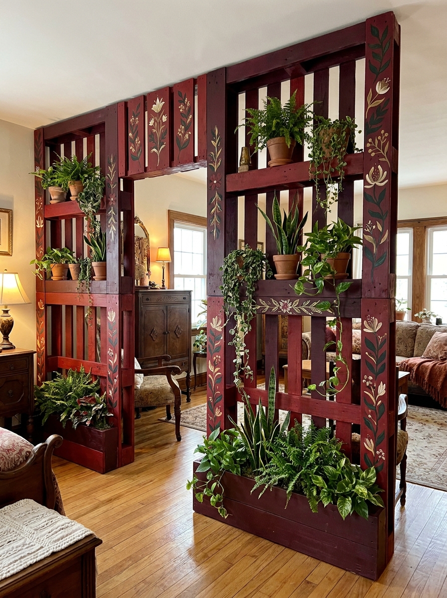 Pallet Indoor Garden Divider Ideas for a Fresh Green Home (9)